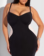 Seamed Lushy Pencil Dress - Contour Black/Oat