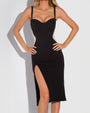 Seamed Lushy Pencil Dress - Contour Black/Oat