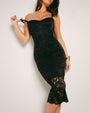 Seamed Lushy Pencil Dress - Lace Black