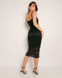 Seamed Lushy Pencil Dress - Lace Black