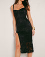 Seamed Lushy Pencil Dress - Lace Black