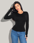 Shapey Crew Neck Top - Black