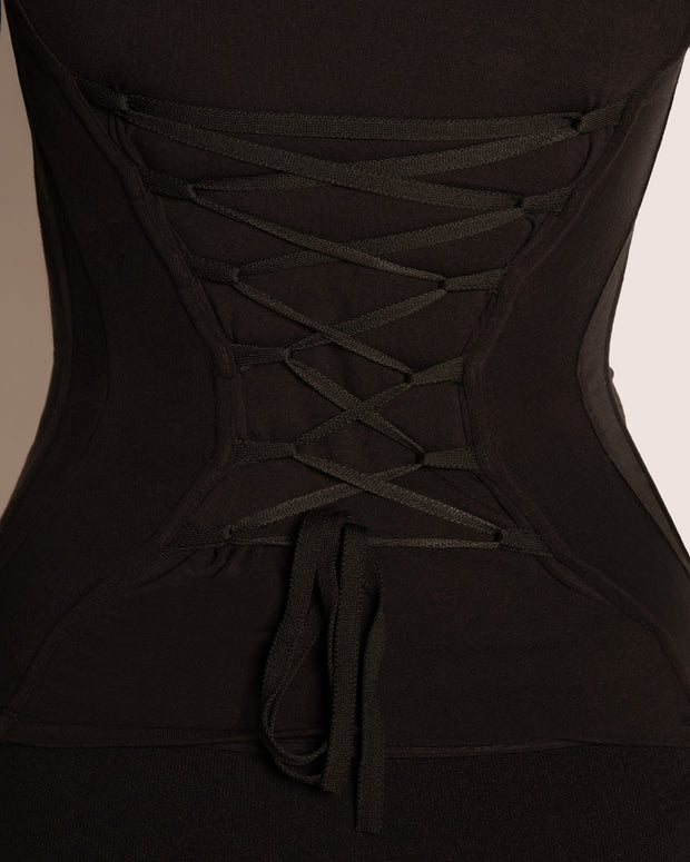 Shapey Ruched Long Sleeve Top - Black
