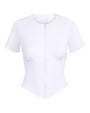 Short Sleeve Corsety Top - White