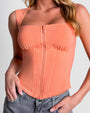 Corsety Square Neck Sleeveless Top - Creamsicle