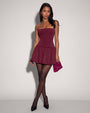 Squarey Convertible Bubble Dress - Burgundy