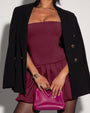 Squarey Convertible Bubble Dress - Burgundy