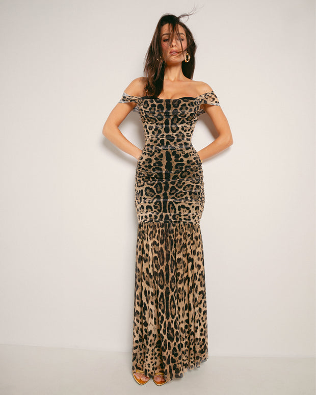 Sweetie Mermaid Dress - Symmetric Leopard