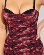 Sweetie Mesh Column Dress - Cranberry Floral