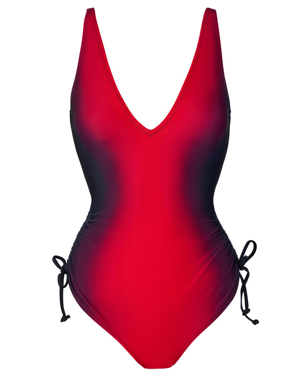 Plungey Cinched Leg - Red Ombre