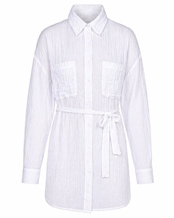 Outline of Flowy Shirt - Gauze White