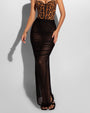 Ruched Sheer Maxi Skirty - Black