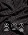 Details graphic of Siren - Contour Rib Black/Tawny highlighting fabric