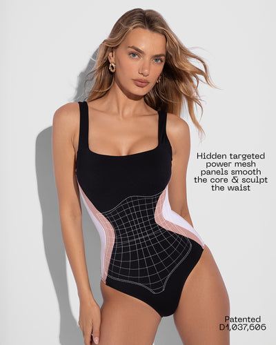Details graphic of Squarey - Contour Black/Rose/White highlighting power mesh