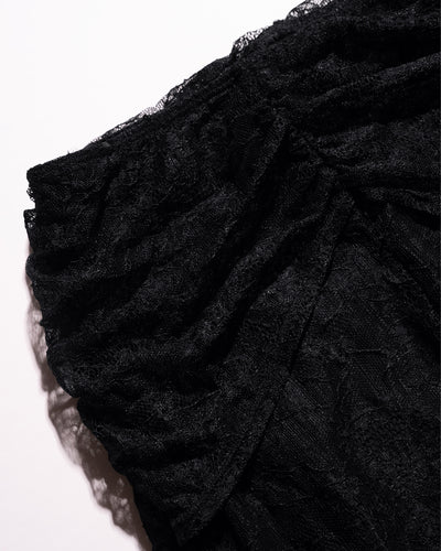 Close up of the waistline of Mermaid Maxi Skirty - Lace Black
