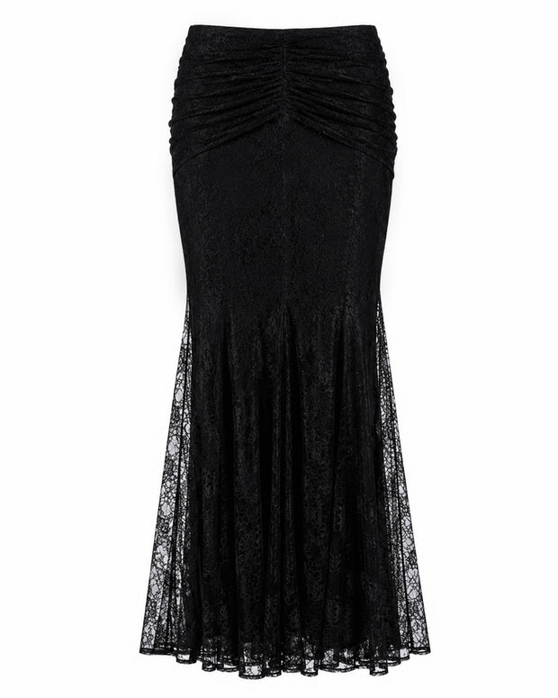 Outline image of Mermaid Maxi Skirty - Lace Black