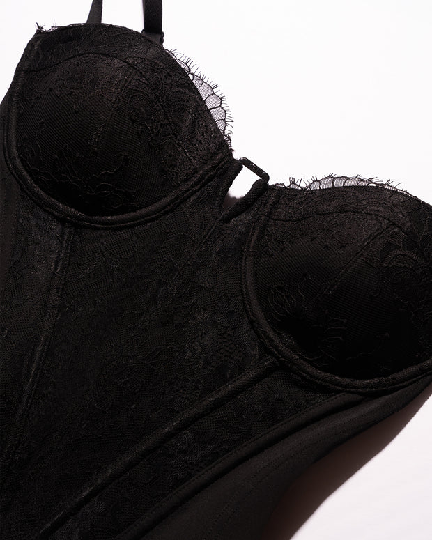 Flat lay of Corset Top - Lace Black