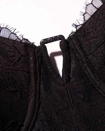Close up of hardware on Corset Top - Lace Black