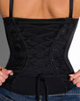 Close up back view of Corset Top - Lace Black