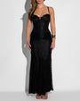 Model wearing Mermaid Maxi Skirty - Lace Black paired with matching Corset Top - Lace Black