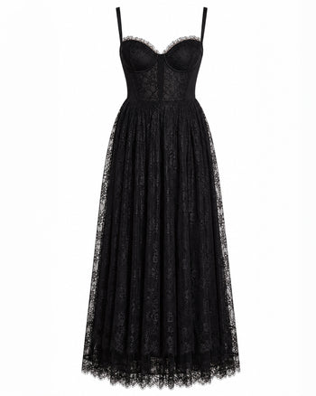 Outline image of Bombshell Maxi Dress - Lace Black