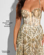 Detail graphic of Bombshell Maxi Dress - Tiger Chain highlighting the powermesh 