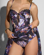 Close up of bodysuit of Bombshell Maxi Dress - Iris Marble