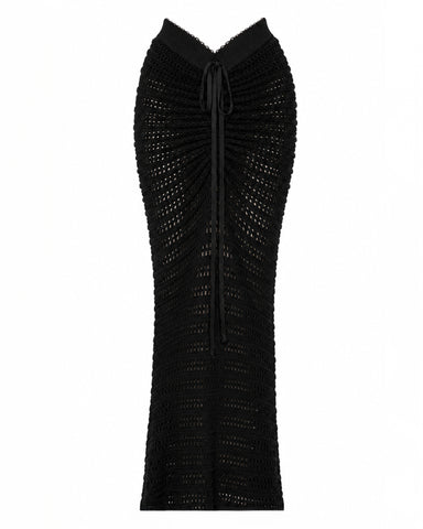 Mermaid Adjustable Maxi Skirty - Crochet Black