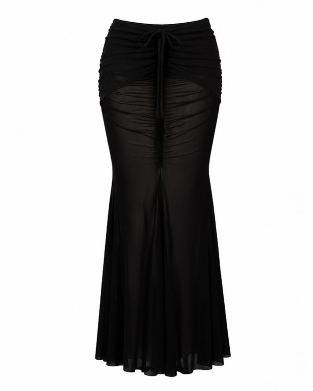 Outline image of Mermaid Adjustable Maxi Skirty - Mesh Black