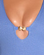 Close up of seashell hardware on Plungey Keyhole - Crinkle Bluebell
