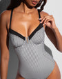 Close up of Brazilian Vixen - Gingham on model