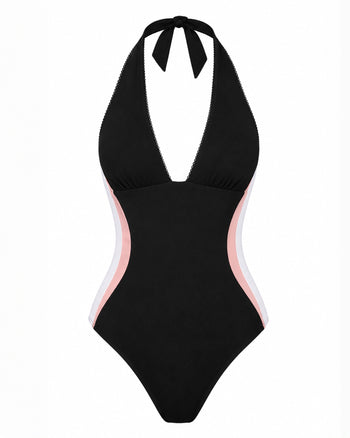 Outline image of Halter Plungey - Contour Black/Rose/White