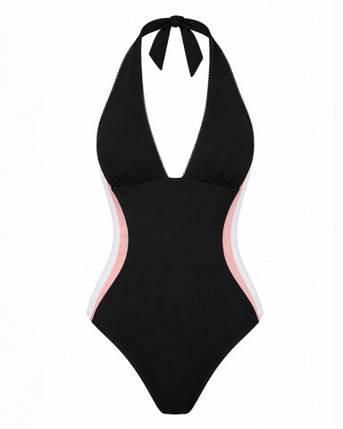 Outline image of Halter Plungey - Contour Black/Rose/White