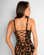 Close up back view of Plungey Triangle - Symmetric Leopard on model