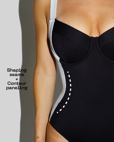 Detail graphic of Lifty - Contour Black/White highlighting contour seams 
