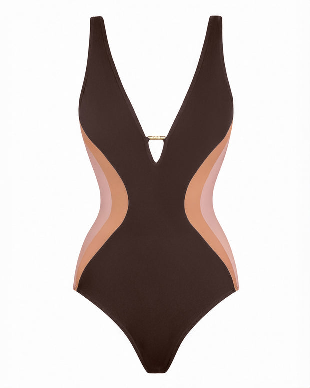 Outline image of Plungey Triangle - Contour Espresso/Tawny/Rose