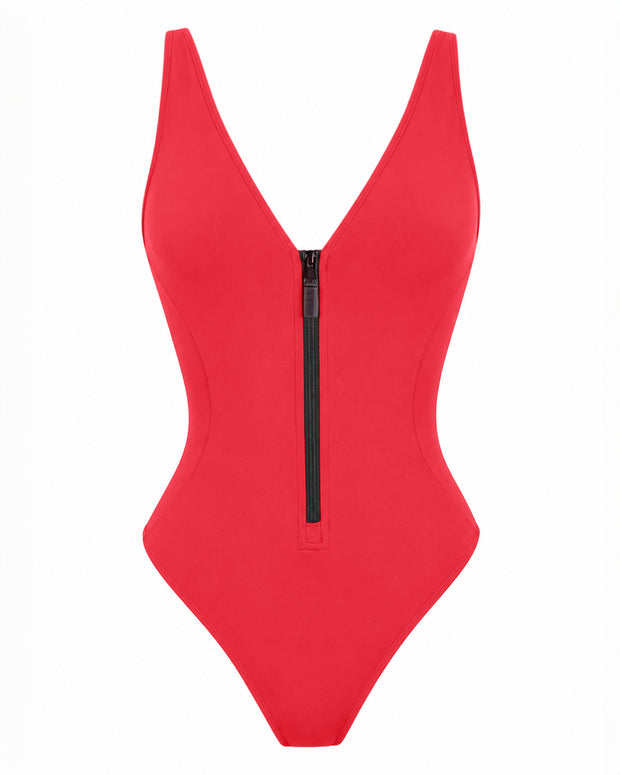 Outline image of Cheeky Plungey Zip - Hot Coral