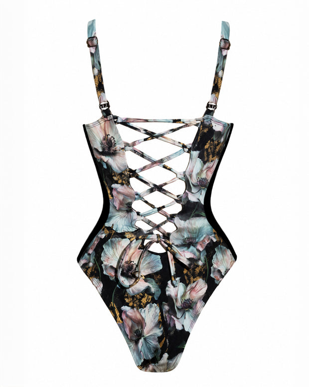 Outline image of Hi Cut Plungey Triangle - Mystic Poppy back view