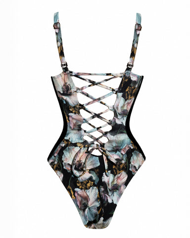 Outline image of Hi Cut Plungey Triangle - Mystic Poppy back view