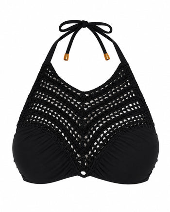 Outline image of Crochet Bikini Top - Black