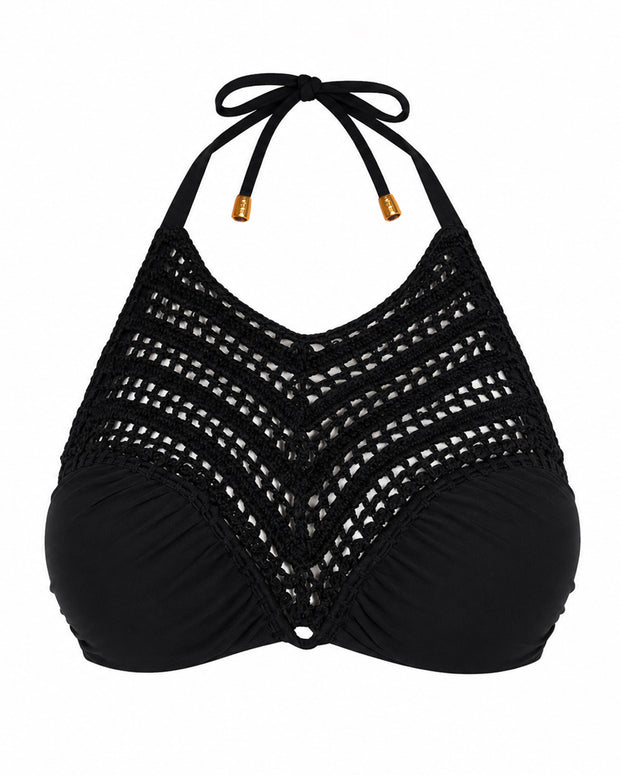 Outline image of Crochet Bikini Top - Black