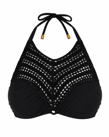 Outline image of Crochet Bikini Top - Black