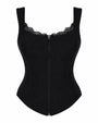 Outline image of Corsety Seamed Rib Tank - Lace Rib Black