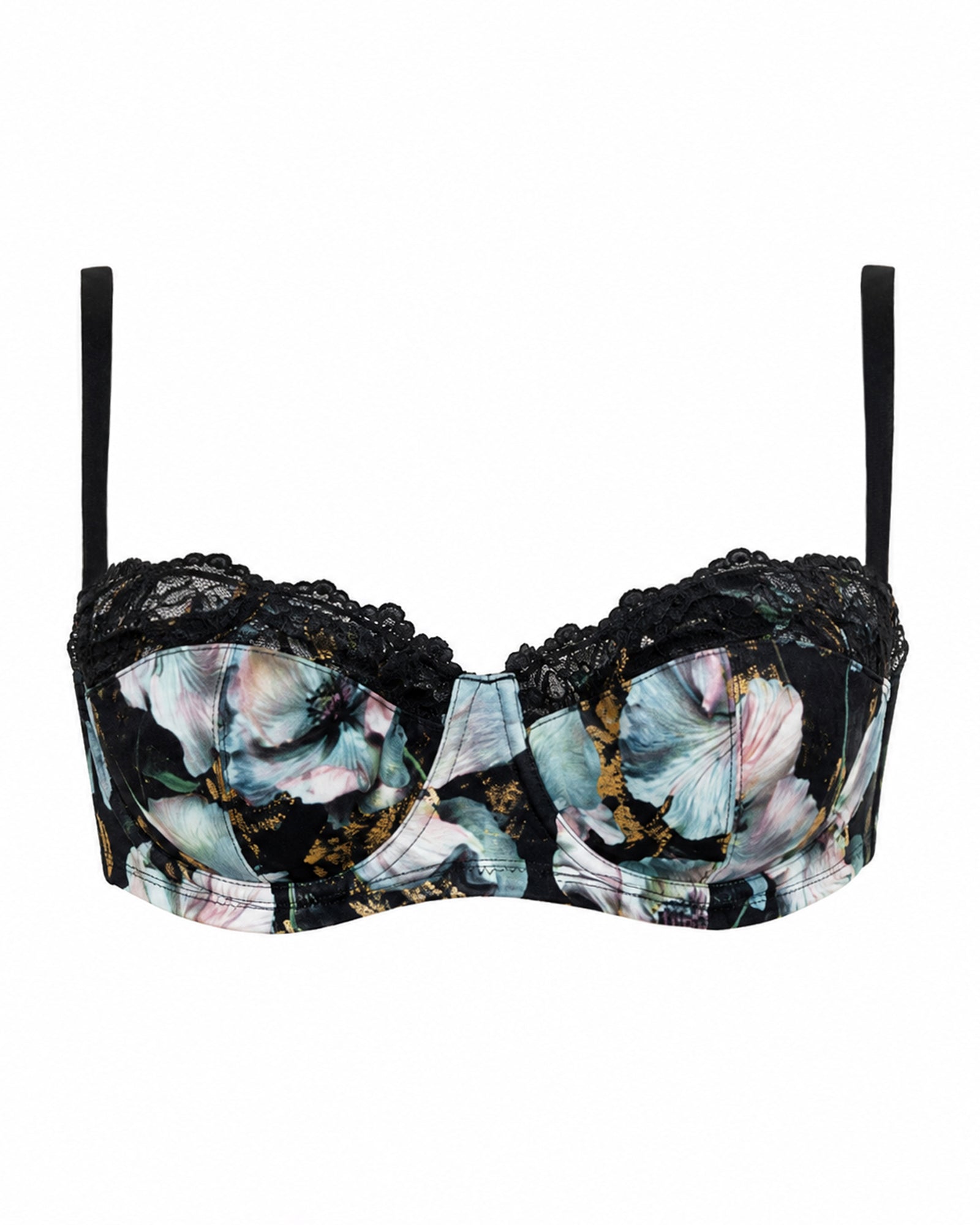 Outline image of Bombshell Bikini Top - Mystic Poppy front view