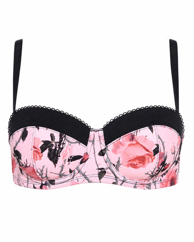 Outline image of Bombshell Bikini Top - Rose Thistle/Black